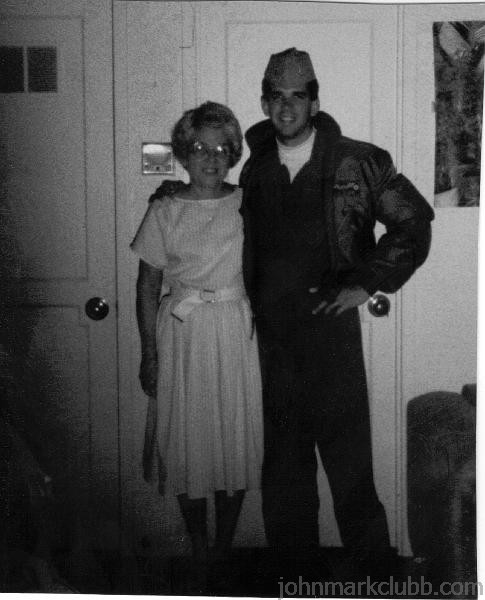 JMC 1985 - 10.JPG - John's mother and John in  BOQ (Bachelor Officers Quarters) room at NAS Miramar 1985